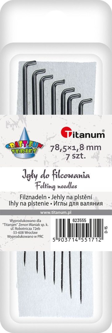 Igły Titanum Craft-Fun Series IGŁY do filcowania metal 7 sztuk Titanum Igły Titanum Craft-Fun Series IGŁY do filcowania metal 7 sztuk Titanum