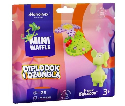 Klocki konstrukcyjne Marioinex Mini Waffle 25el Smok Diplodok i Dżungla Marioinex