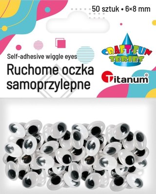 Oczy samoprzylepne Titanum Craft-Fun Series owalne ruchome 6x8mm Titanum