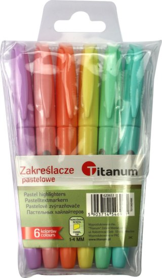 Zakreślacz Titanum 6 kolorów 1-4mm (T01060486) Titanum