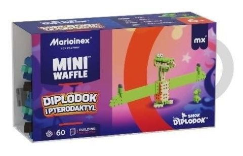 Klocki konstrukcyjne Marioinex Mini Waffle 60el Diplodok i Pterodaktyl Marioinex