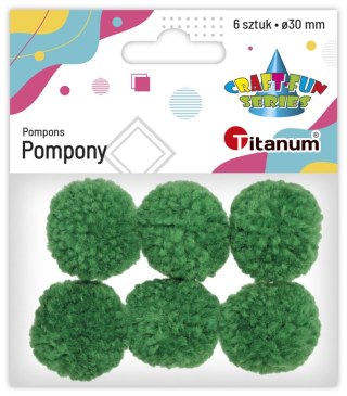 Pompony Titanum Craft-Fun Series zielone 6 szt Titanum