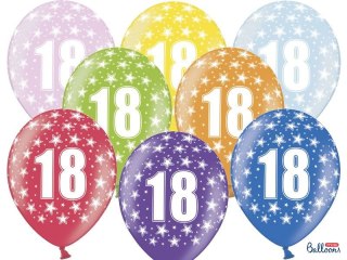 Balon gumowy Partydeco 18th Birthday Metallic 50 szt mix (SB14M-018-000) Partydeco