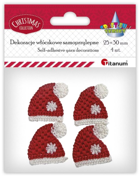 Ozdoba materiałowa Titanum Craft-Fun Series czapeczki 4 szt. (DIY-CH-MA-048) Titanum Ozdoba materiałowa Titanum Craft-Fun Series czapeczki 4 szt. (DIY-CH-MA-048) Titanum