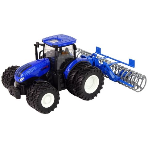 Traktor Lean Zdalnie Sterowany 1:24 Niebieski Agregat Talerzowy Metal (13346) Lean