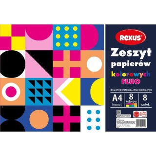 Zeszyt papierów kolorowych Rexus fluo A4 8k (9497) Rexus