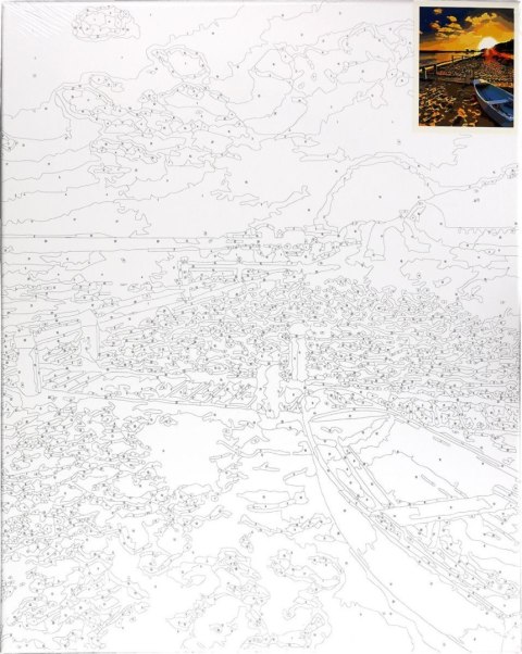 Zestaw kreatywny Flamingo Line Malowanie po numerach 40x50cm Zachód słońca nad morzem, plaża z łodzią (fys025) Flamingo Line Zestaw kreatywny Flamingo Line Malowanie po numerach 40x50cm Zachód słońca nad morzem, plaża z łodzią (fys025) Flamingo Line
