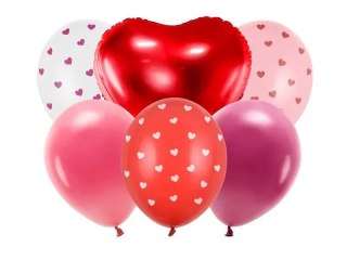 Balon gumowy Partydeco zestaw Be mine valentine mix 300mm (ZB1) Partydeco