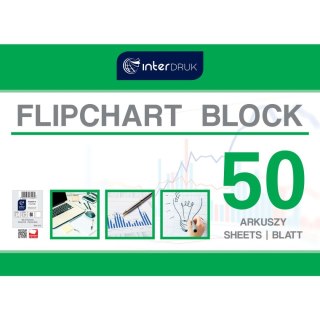 Blok do tablic flipchart Interdruk 50k. 80g czysty [mm:] 1000x640 (FLI50) Interdruk