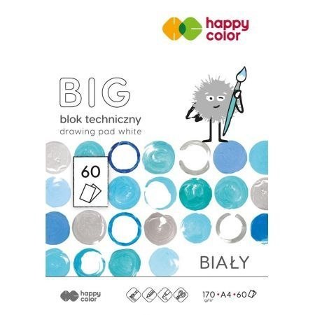 Blok techniczny Happy Color A4 biały 170g 60k (HA 3717 2030-0B60) Happy Color