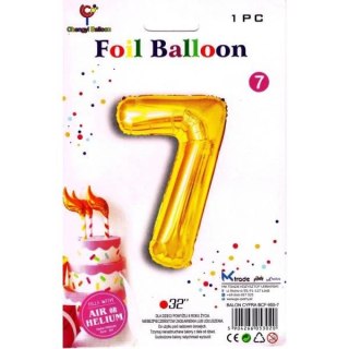 Balon foliowy Go Party cyfra 7 złota 82cm (BCF-955-7) Go Party