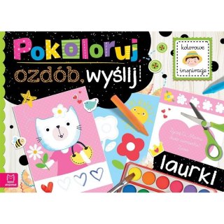 Książeczka edukacyjna Aksjomat Pokoloruj, ozdób, wyślij. Laurki (2909) Aksjomat