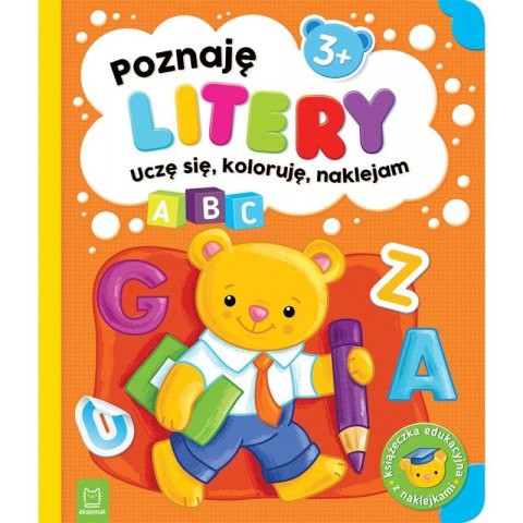 Książeczka edukacyjna Aksjomat Poznaję litery. Uczę się, koloruję, naklejam. 3+ Aksjomat