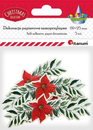 Ozdoba papierowa Titanum Craft-Fun Series girlanda z poinsecją (5szt/6x2,5cm) Titanum