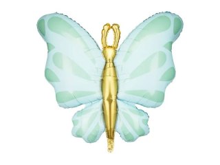 Balon foliowy Partydeco Motyl, 69x69 cm, miętowy (FB248-103) Partydeco