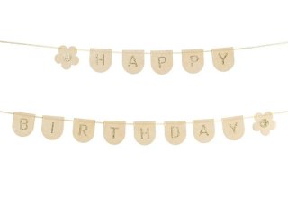 Baner Partydeco filcowy Happy Birthday Girl, różowy, 3m (GRLF3) Partydeco