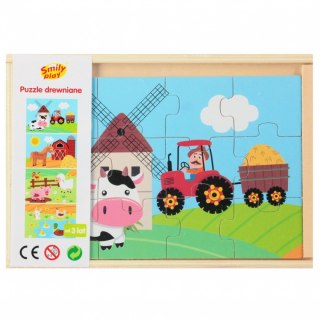 Puzzle Smily Play drewniane 4 obrazki (SPW84947) Smily Play