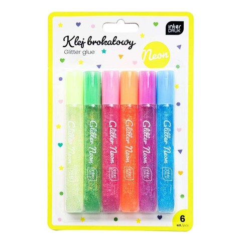 Klej w płynie Interdruk NEON brokatowy 5902277356796 10,5ml (6x10,5ml) Interdruk