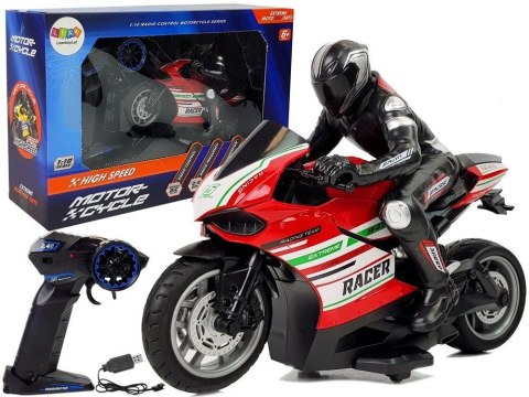 Motocykl Lean Sportowy Ścigacz Zdalnie Sterowany 2.4G Zasięg 35 m Czerwony (9071) Lean Motocykl Lean Sportowy Ścigacz Zdalnie Sterowany 2.4G Zasięg 35 m Czerwony (9071) Lean