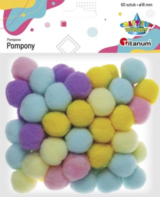 Pompony Titanum Craft-Fun Series Pastelowe poliestrowe mix 60 szt (20721-3) Titanum