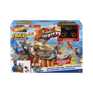 Tor wyścigowy Hot Wheels Monster Trucks Arena Smashers Tiger Shark Zakręcona demolka Zestaw Półfinał (HNB93) Hot Wheels