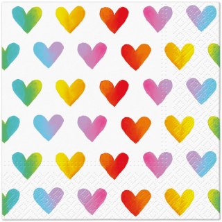 Serwetki Paw TaT Rainbow Hearts mix bibuła [mm:] 330x330 (TL127200) Paw