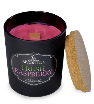 Świeczka ozdobna Pavoncella Classico Fresh Raspberry czarna 135 g (5905711530752) Pavoncella