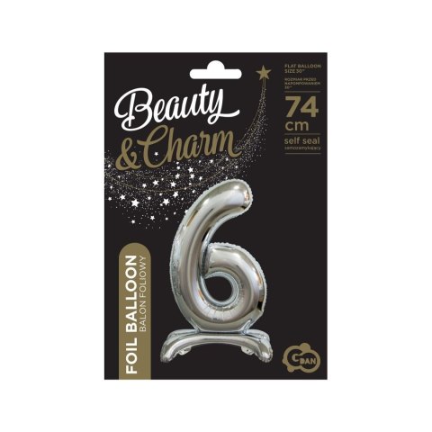 Balon gumowy Godan Beauty&Charm cyfra stojąca srebrna srebrny 30cal (BC-ASS6) Godan Balon gumowy Godan Beauty&Charm cyfra stojąca srebrna srebrny 30cal (BC-ASS6) Godan