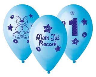 Balon gumowy Godan Moje 1 urodziny Moje 1 urodziny niebieska 300mm 12cal (GB-MU1G) Godan