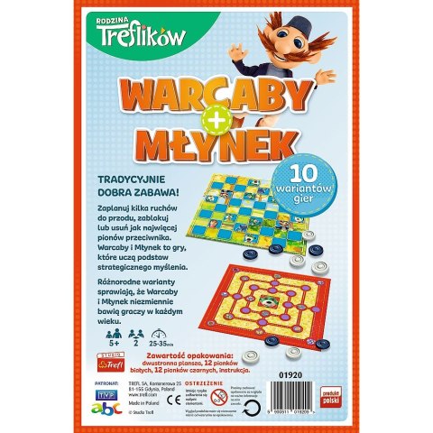 Gra strategiczna Trefl Rodzina Treflików 2w1 Warcaby/Młynek WARCABY/MŁYNEK (01920) Trefl Gra strategiczna Trefl Rodzina Treflików 2w1 Warcaby/Młynek WARCABY/MŁYNEK (01920) Trefl