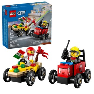 Klocki konstrukcyjne Lego City Zestaw wyścigówek: pizza kontra wóz strażacki (60458) Lego