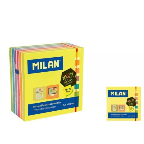 Notes samoprzylepny Milan Neon mix 400k [mm:] 76x76 (4155400) Milan