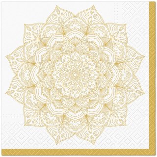 Serwetki Paw Lunch Mandala Golden mix nadruk bibuła [mm:] 330x330 (SDL146900) Paw