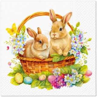 Serwetki Paw TaT Wielkanoc Bunnies In Basket mix bibuła [mm:] 330x330 (TL126700) Paw