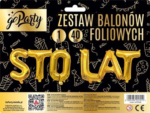 Balon foliowy Antella zestaw balonów Sto Lat złoty Antella