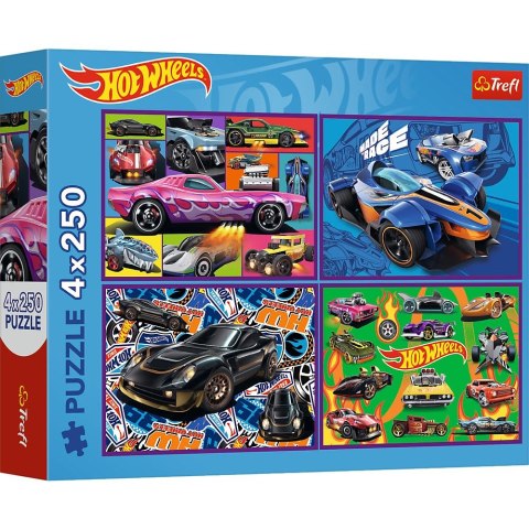 Puzzle Trefl Hot Wheels 4x250 el. (13312) Trefl Puzzle Trefl Hot Wheels 4x250 el. (13312) Trefl