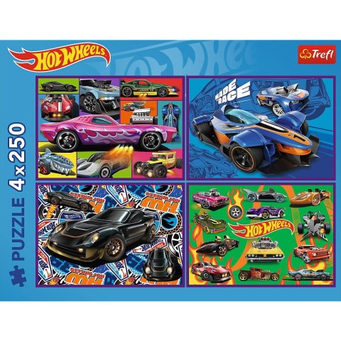 Puzzle Trefl Hot Wheels 4x250 el. (13312) Trefl Puzzle Trefl Hot Wheels 4x250 el. (13312) Trefl