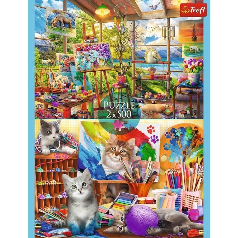 Puzzle Trefl Sztuka malowania 2x500 el. (37530) Trefl Puzzle Trefl Sztuka malowania 2x500 el. (37530) Trefl