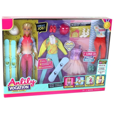 Lalka Lean Anlily 4 Sporty Narty Snowboard Joga Balet Akcesoria (16186) Lean Lalka Lean Anlily 4 Sporty Narty Snowboard Joga Balet Akcesoria (16186) Lean