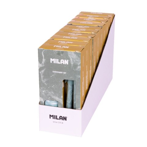 Zestaw piśmienniczy Milan Zielony P1 Lava długopis + ołówek + temperówka (6355LVGRA) Milan Zestaw piśmienniczy Milan Zielony P1 Lava długopis + ołówek + temperówka (6355LVGRA) Milan