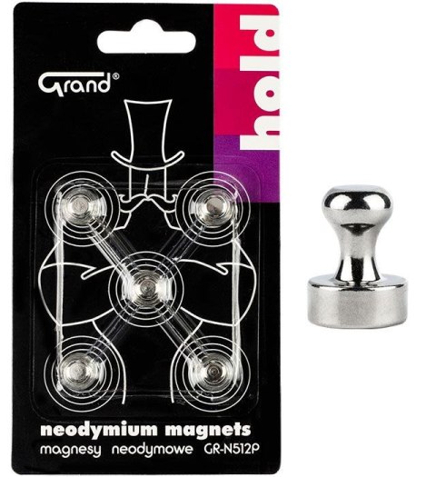 Magnes Grand neodymowy z uchwytem śr. 12mm (130-1965) 5 sztuk Grand