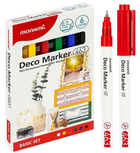 Marker specjalistyczny Monami Deco Marker, mix 0,7mm fibrowa końcówka (2080001507) Monami