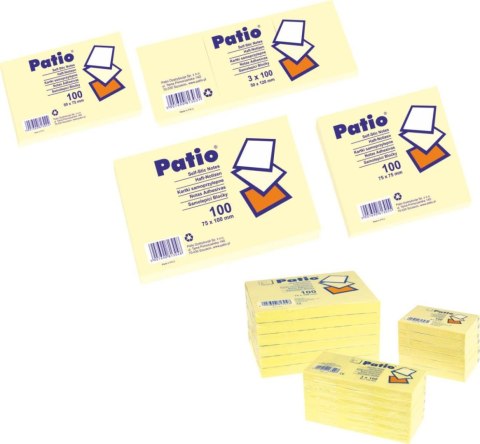 Notes samoprzylepny (karteczki) Patio żółta 100k [mm:] 75x75 (13055) Patio