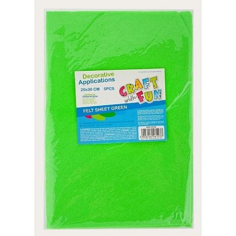 Ozdoba filcowa Craft with Fun 20x30x5szt zielona 40/80 (439308) Craft with Fun Ozdoba filcowa Craft with Fun 20x30x5szt zielona 40/80 (439308) Craft with Fun