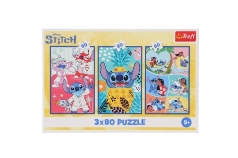 Puzzle Trefl Stitch Świat Stitcha 3x80 el. (34885) Trefl Puzzle Trefl Stitch Świat Stitcha 3x80 el. (34885) Trefl