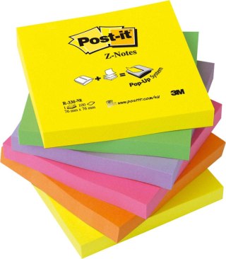 Notes samoprzylepny Post-It neonowy 100k [mm:] 76x76 (R330-NR) Post-It