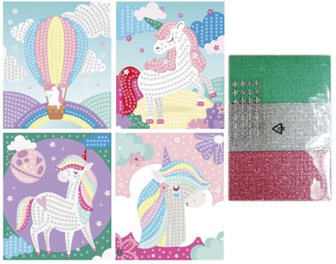 Mozaika Fun&Joy Glitter Unicorn 4 wzory: jednorożce. (FJSR2201) Fun&Joy Mozaika Fun&Joy Glitter Unicorn 4 wzory: jednorożce. (FJSR2201) Fun&Joy