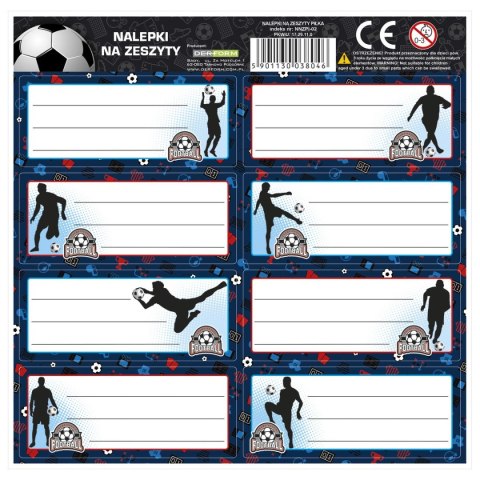 Naklejka na zeszyt Derform Piłka [mm:] 160x160 (NNZPI) Derform