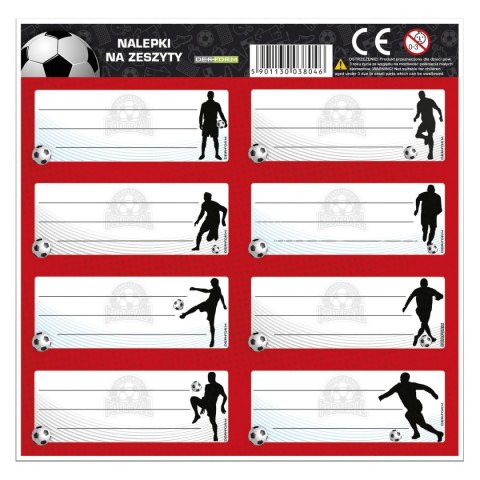 Naklejka na zeszyt Derform Piłka [mm:] 160x160 (NNZPI) Derform