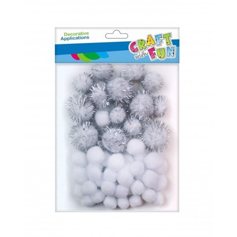 Pompony Craft with Fun białe 50 szt (463929) Craft with Fun Pompony Craft with Fun białe 50 szt (463929) Craft with Fun